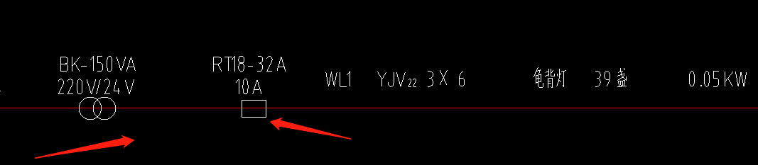 安装电气工程中 控制变压器与熔断器的表示符号  图例